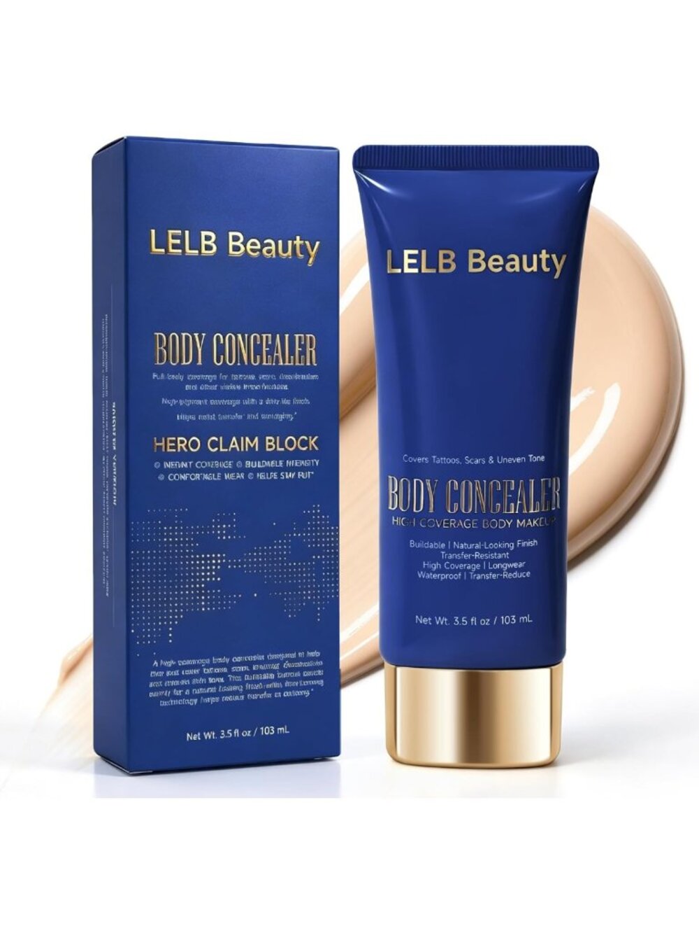 Waterproof Tattoo Cover-Up Makeup Concealer - Full Coverage Body Makeup, Fair